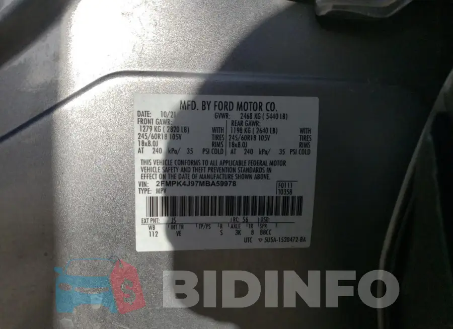 2FMPK4J97MBA59978 Photo# 13