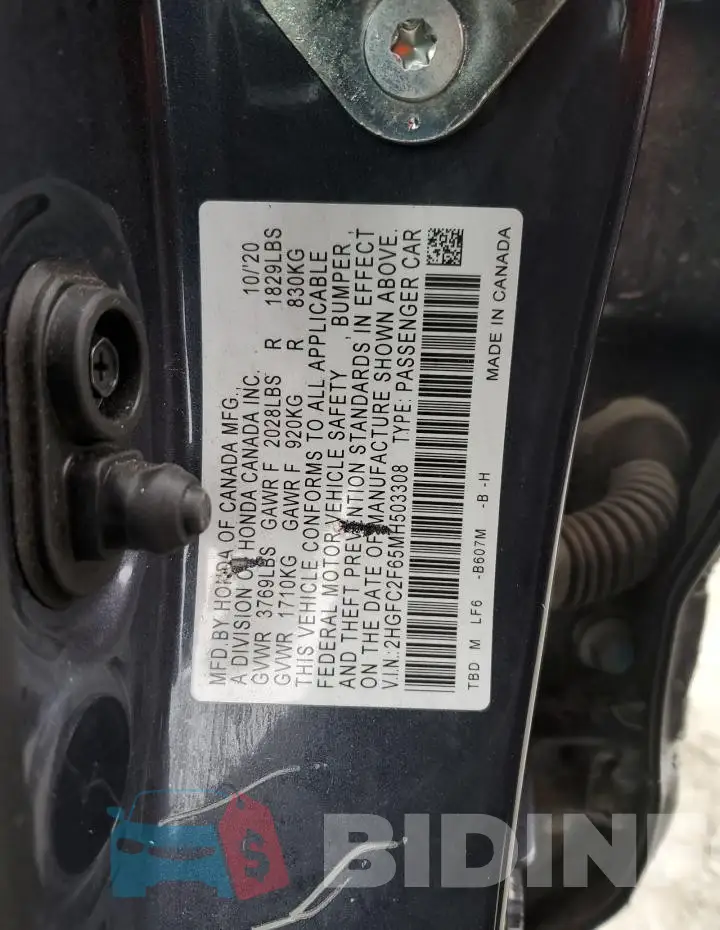 2HGFC2F65MH503308 Photo# 12