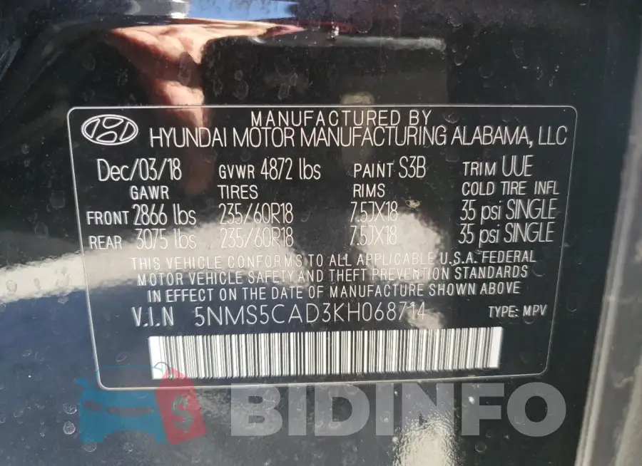 5NMS5CAD3KH068714 Photo# 13