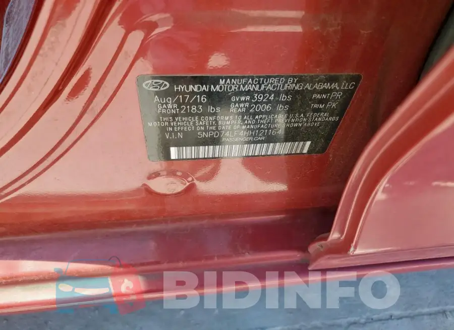 5NPD74LF4HH121164 Photo# 12