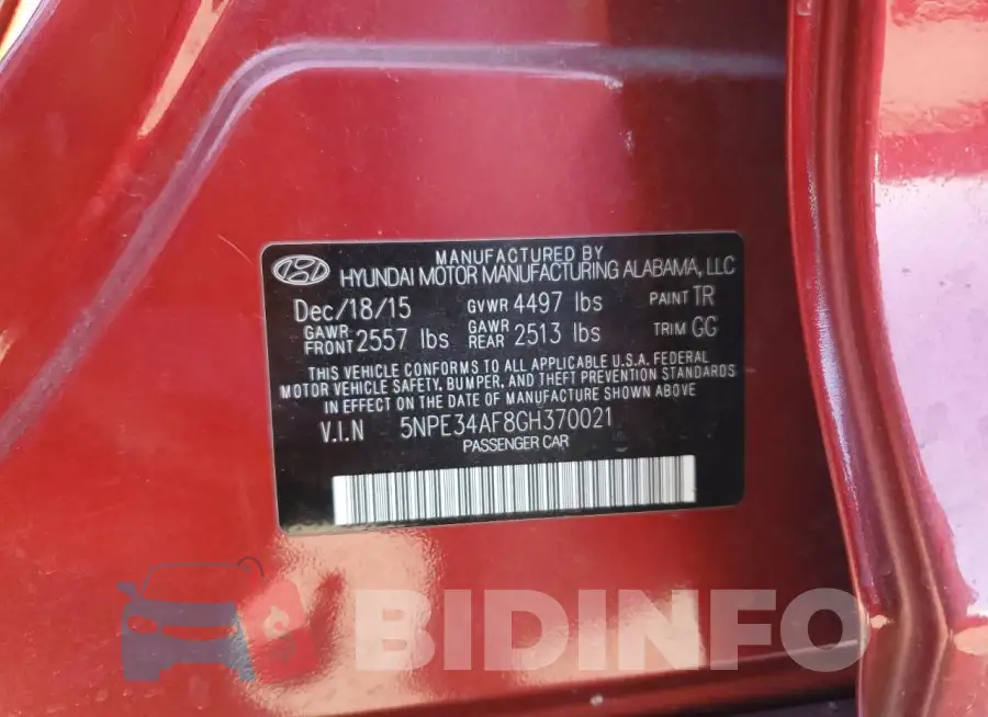 5NPE34AF8GH370021 Photo# 12
