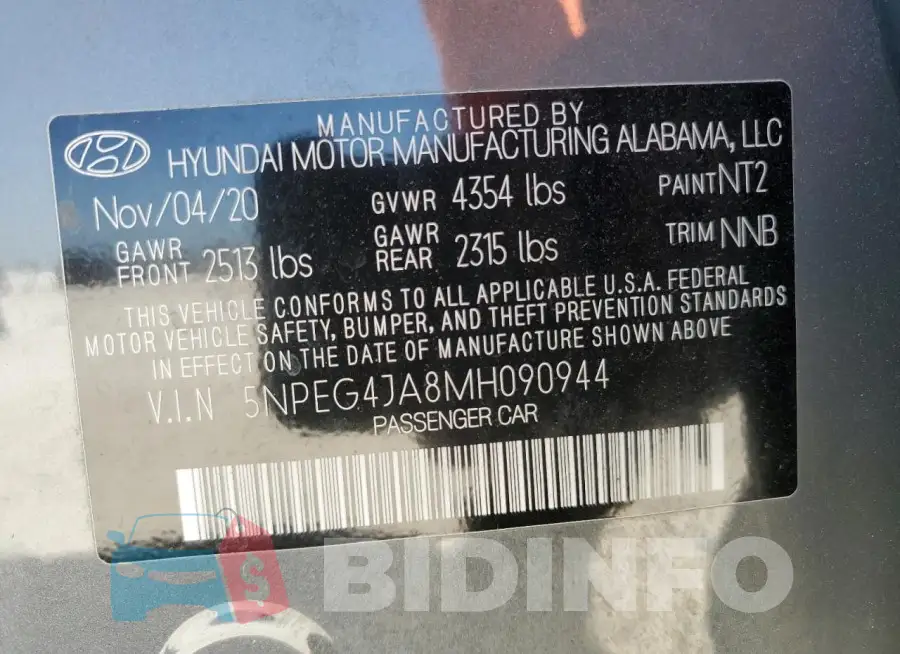 5NPEG4JA8MH090944 Photo# 12
