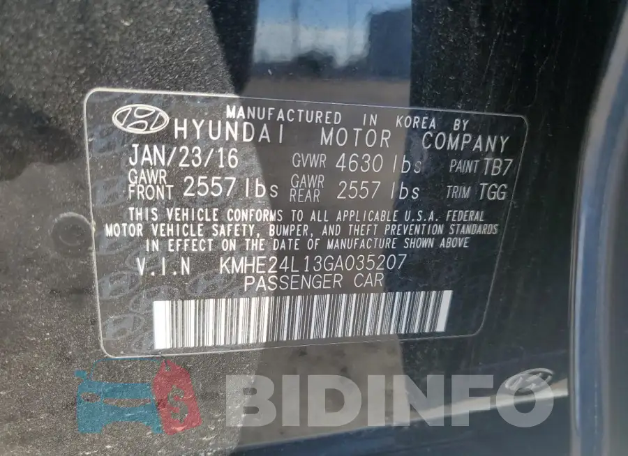 KMHE24L13GA035207 Photo# 12