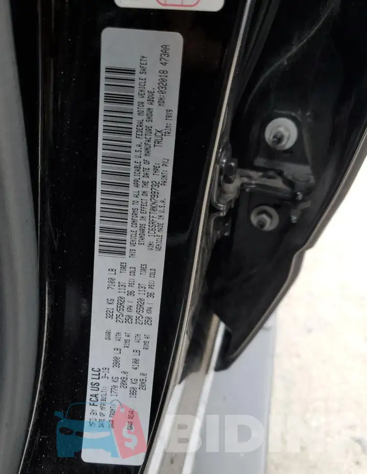 1C6SRFFT0KN799732 Photo# 12