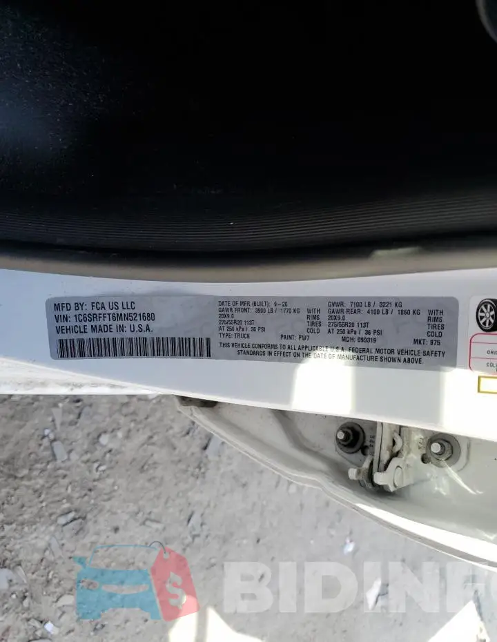 1C6SRFFT6MN521680 Photo# 12