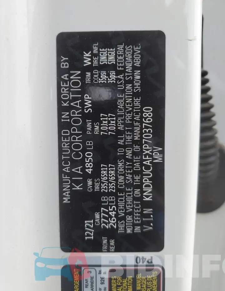 KNDPUCAFXP7037680 Photo# 13