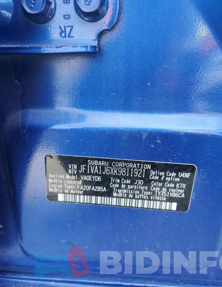 JF1VA1J6XK9811921 Photo# 13
