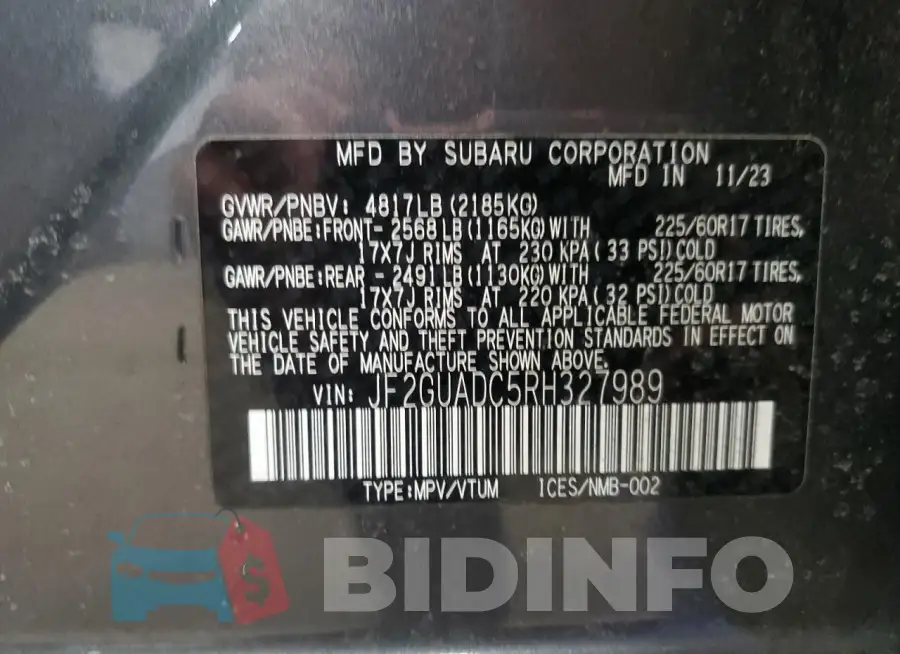 JF2GUADC5RH327989 Photo# 13