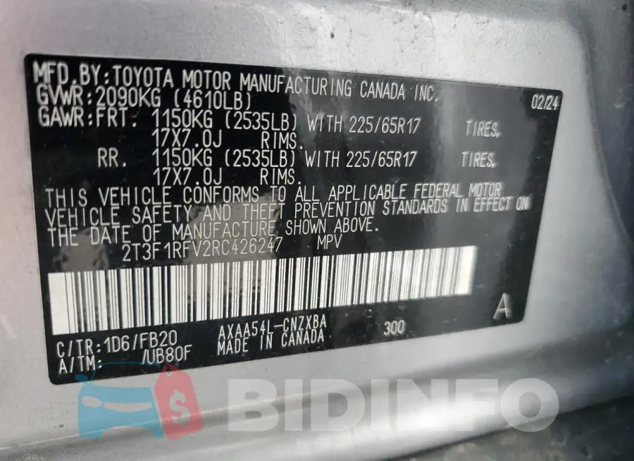 2T3F1RFV2RC426247 Photo# 13