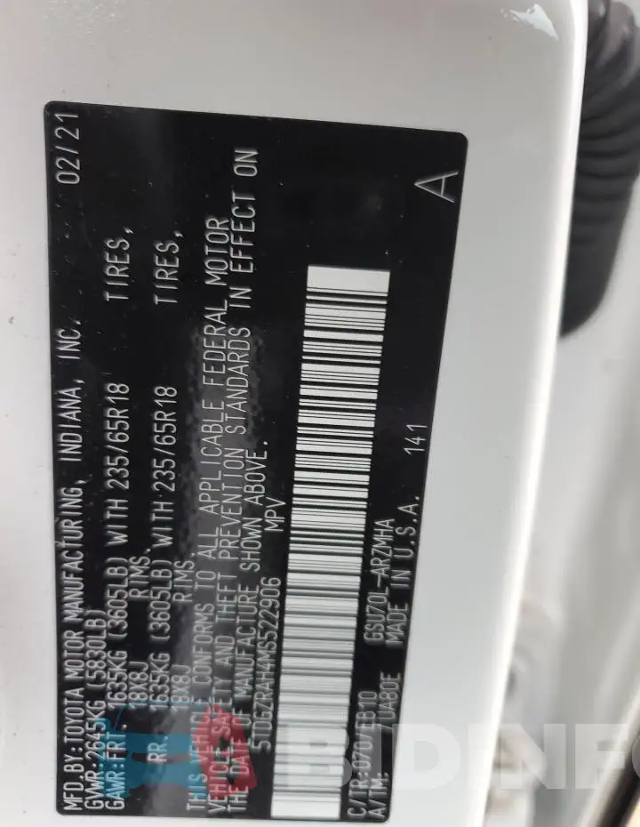 5TDGZRAH4MS522906 Photo# 13