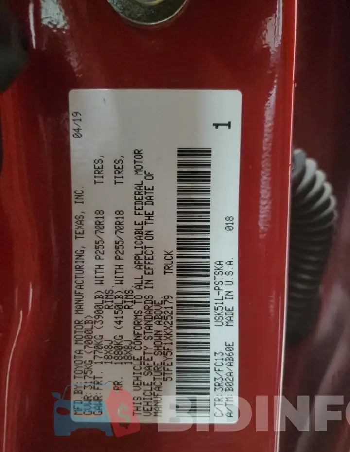5TFEY5F1XKX252179 Photo# 12