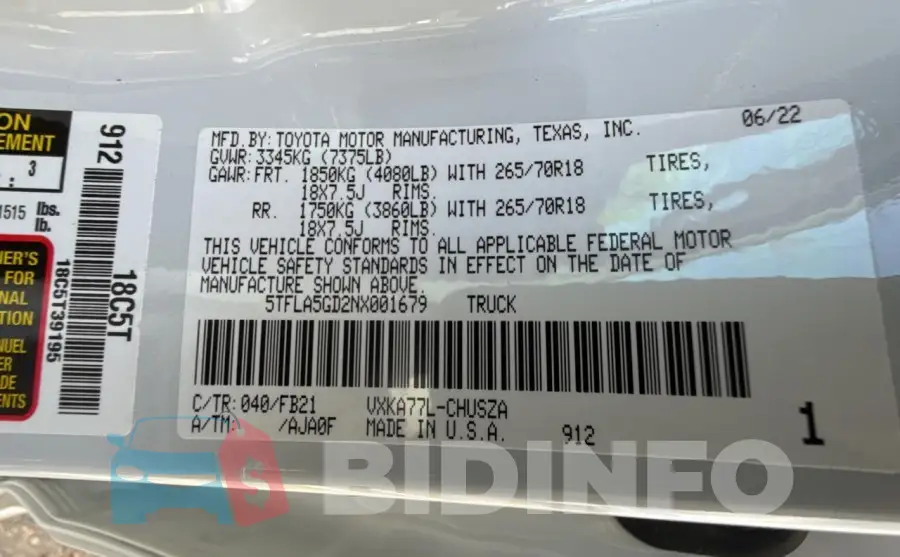 5TFLA5GD2NX001679 Photo# 10