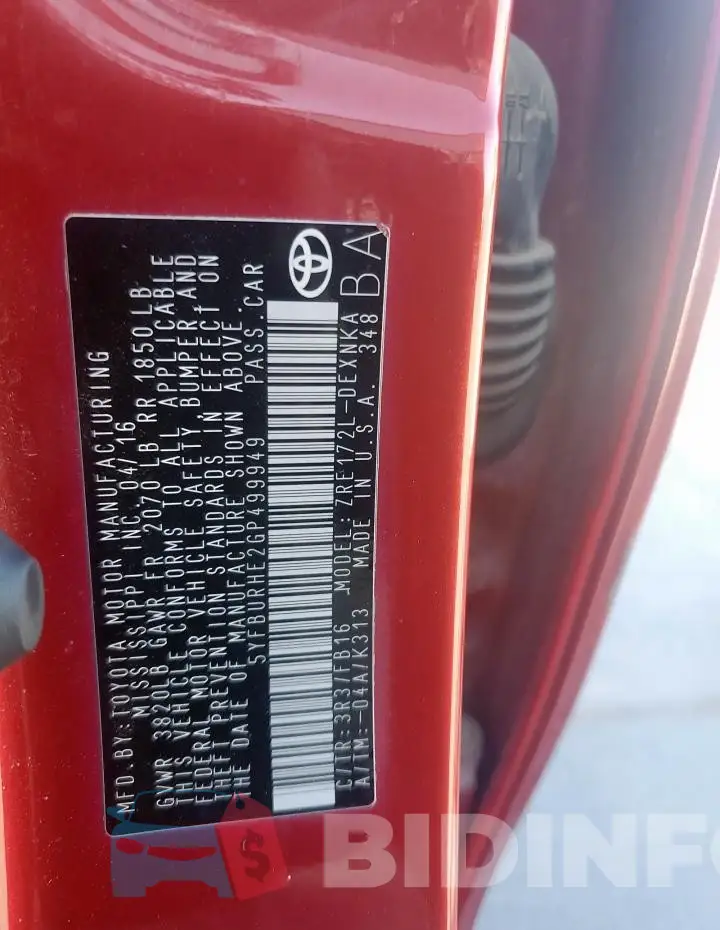 5YFBURHE2GP499949 Photo# 12