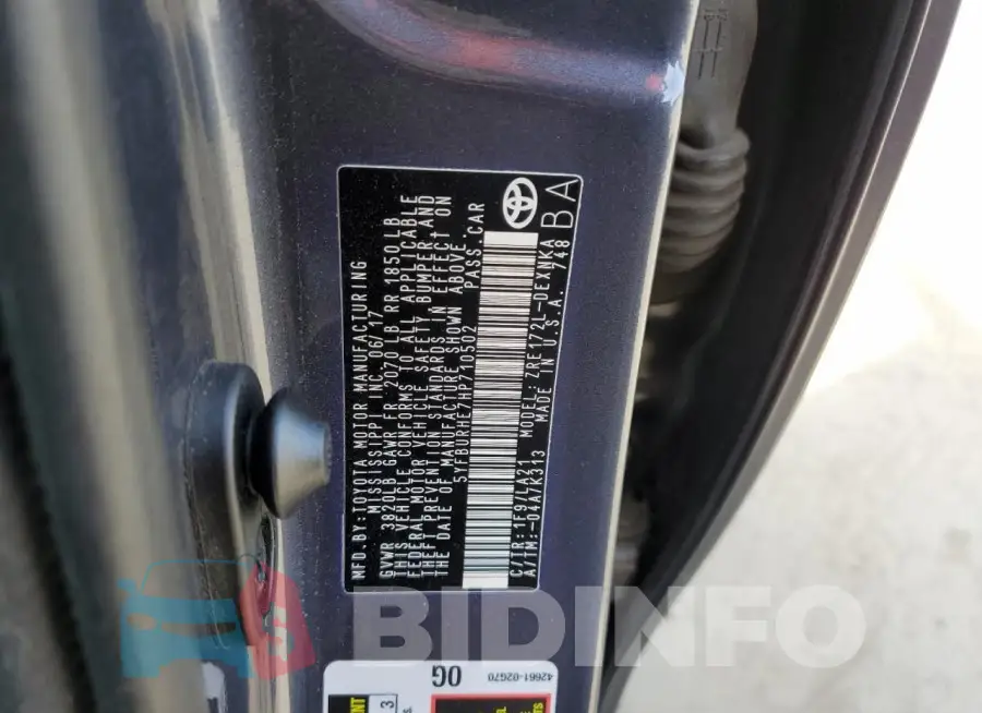 5YFBURHE7HP710502 Photo# 12