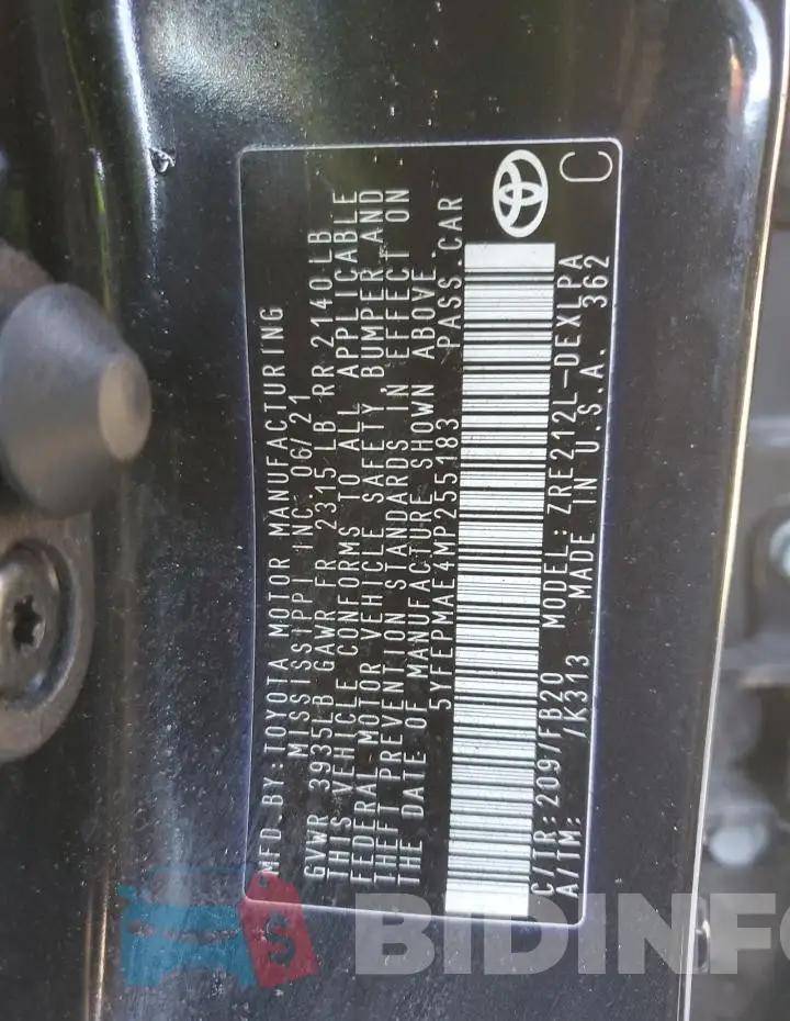 5YFEPMAE4MP255183 Photo# 12