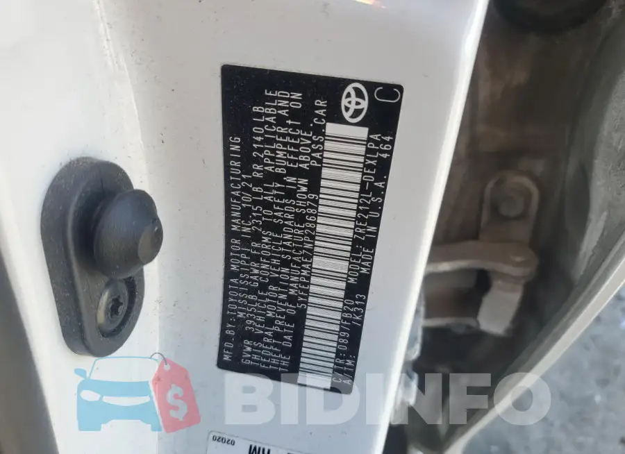 5YFEPMAE7NP286879 Photo# 12