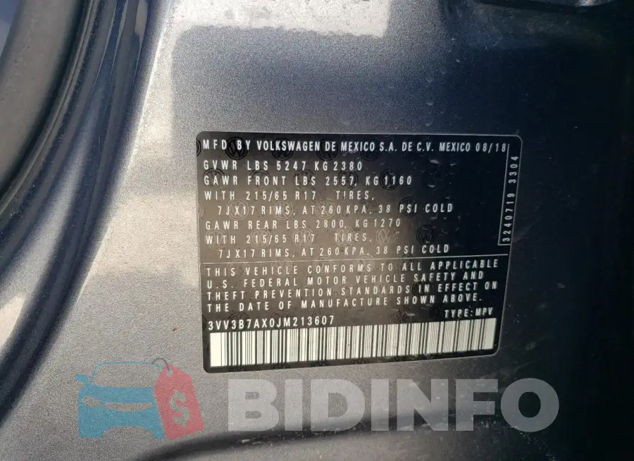 3VV3B7AX0JM213607 Photo# 13