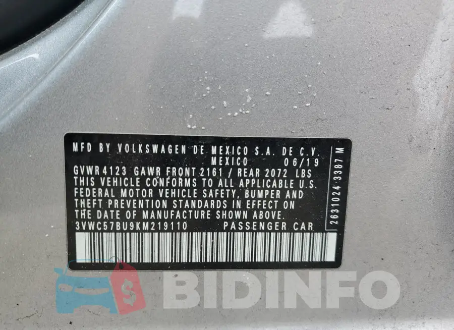 3VWC57BU9KM219110 Photo# 13