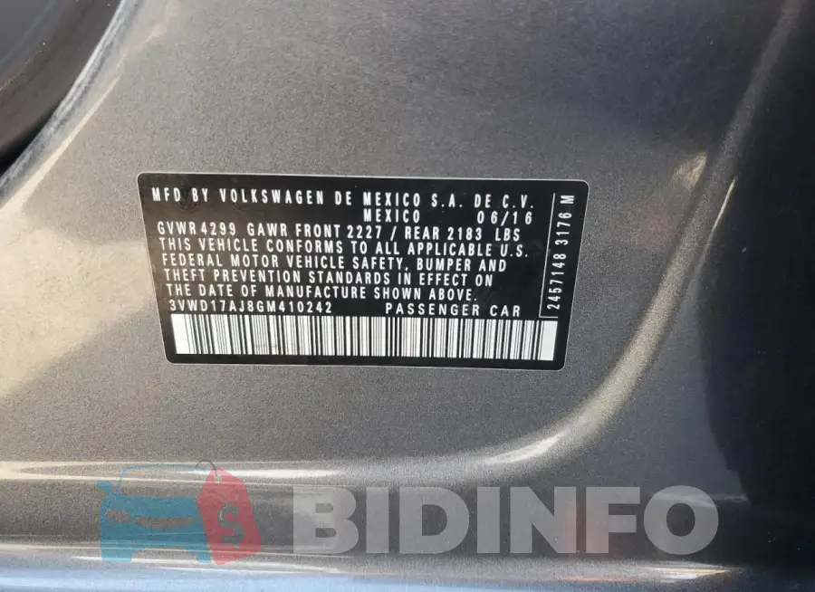 3VWD17AJ8GM410242 Photo# 13