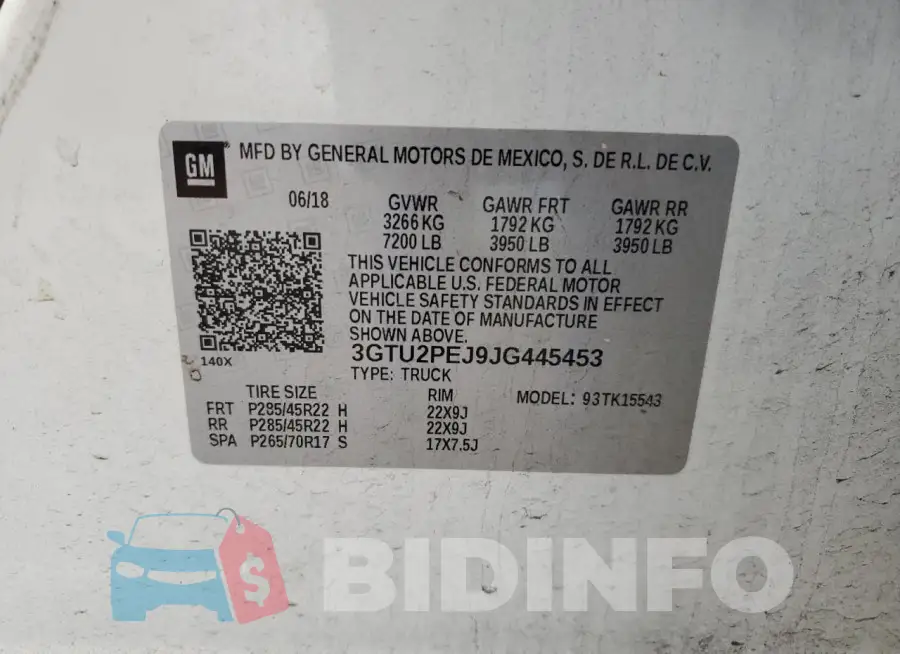 3GTU2PEJ9JG445453 Photo# 13
