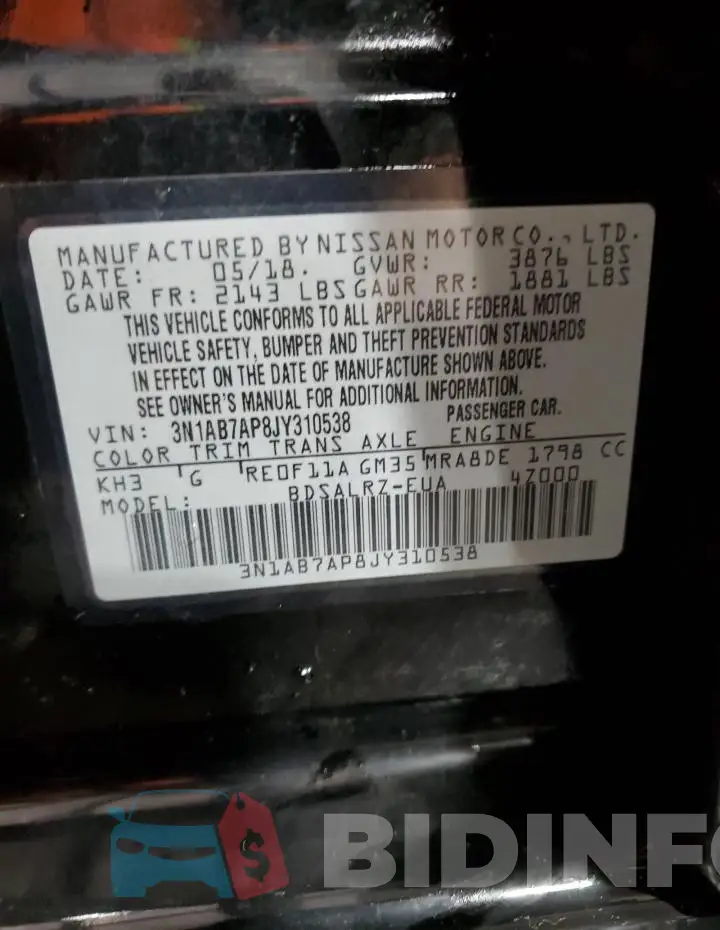 3N1AB7AP8JY310538 Photo# 12
