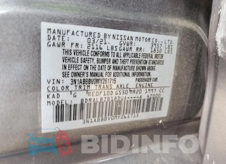 3N1AB8BV0MY261715 Photo# 12