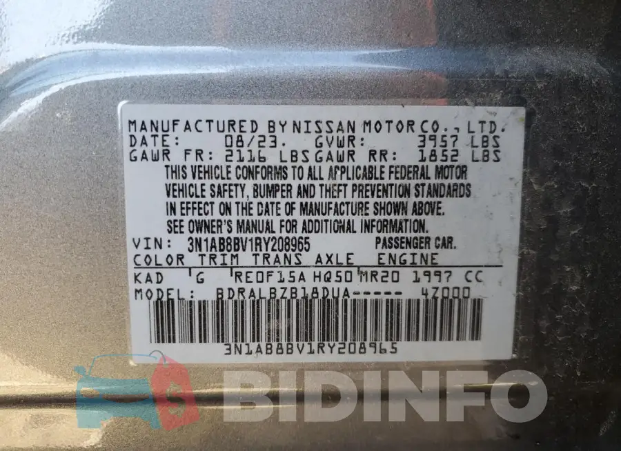 3N1AB8BV1RY208965 Photo# 12