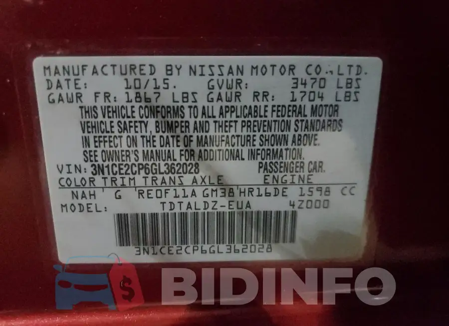 3N1CE2CP6GL362028 Photo# 13