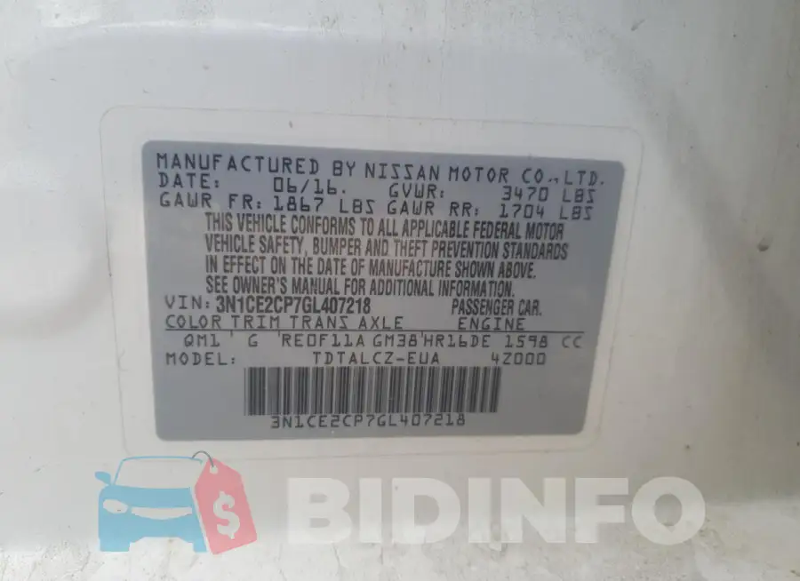 3N1CE2CP7GL407218 Photo# 12