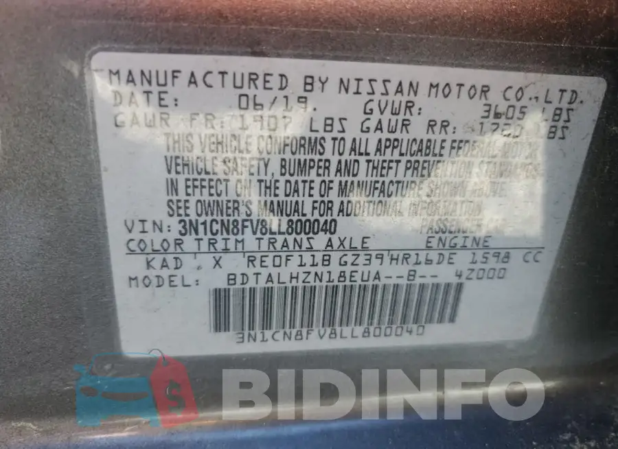 3N1CN8FV8LL800040 Photo# 12