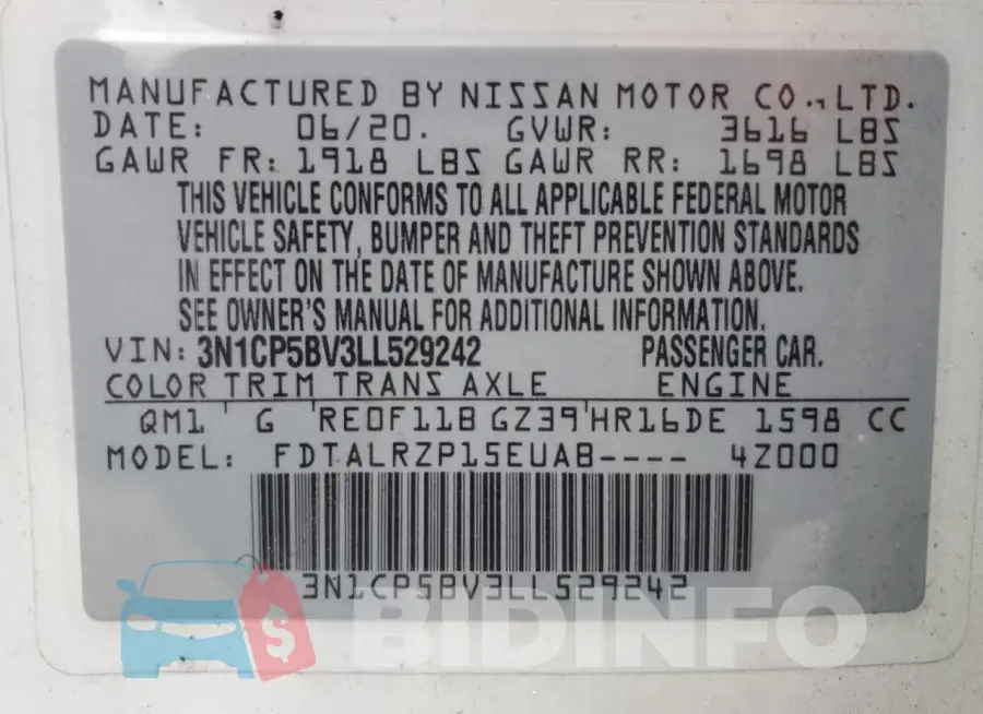 3N1CP5BV3LL529242 Photo# 12