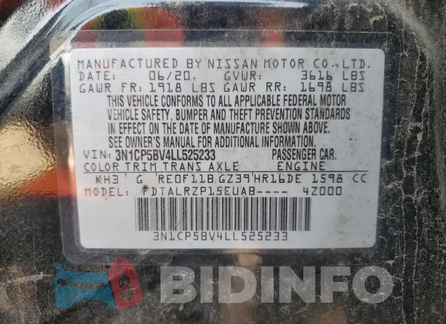 3N1CP5BV4LL525233 Photo# 12