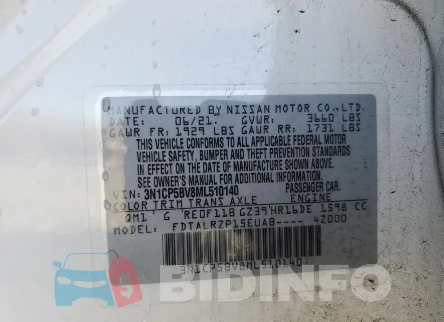 3N1CP5BV8ML510140 Photo# 13