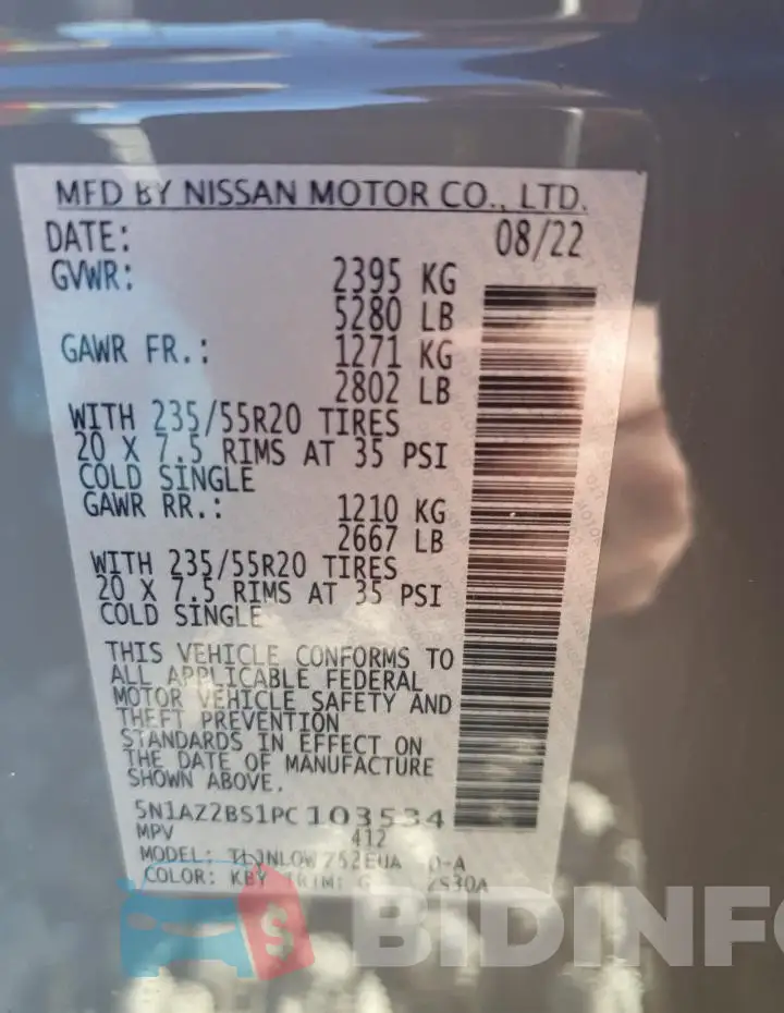 5N1AZ2BS1PC103534 Photo# 12