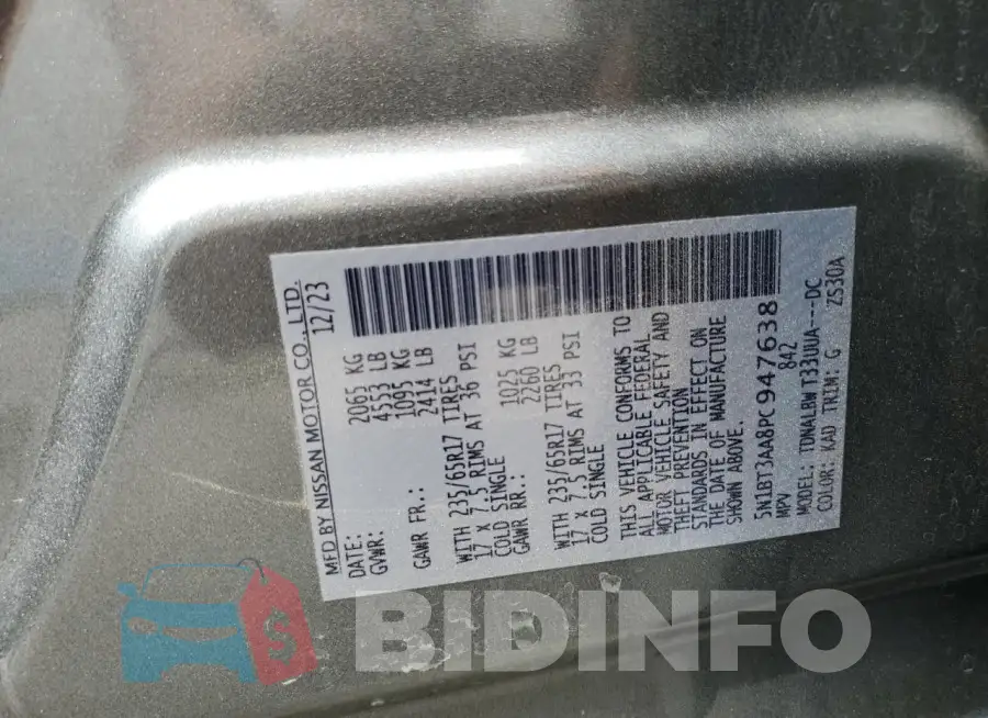 5N1BT3AA8PC947638 Photo# 14
