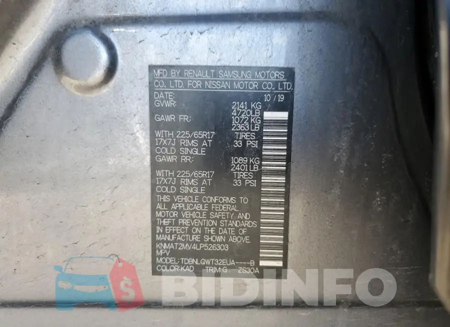 KNMAT2MV4LP526303 Photo# 13