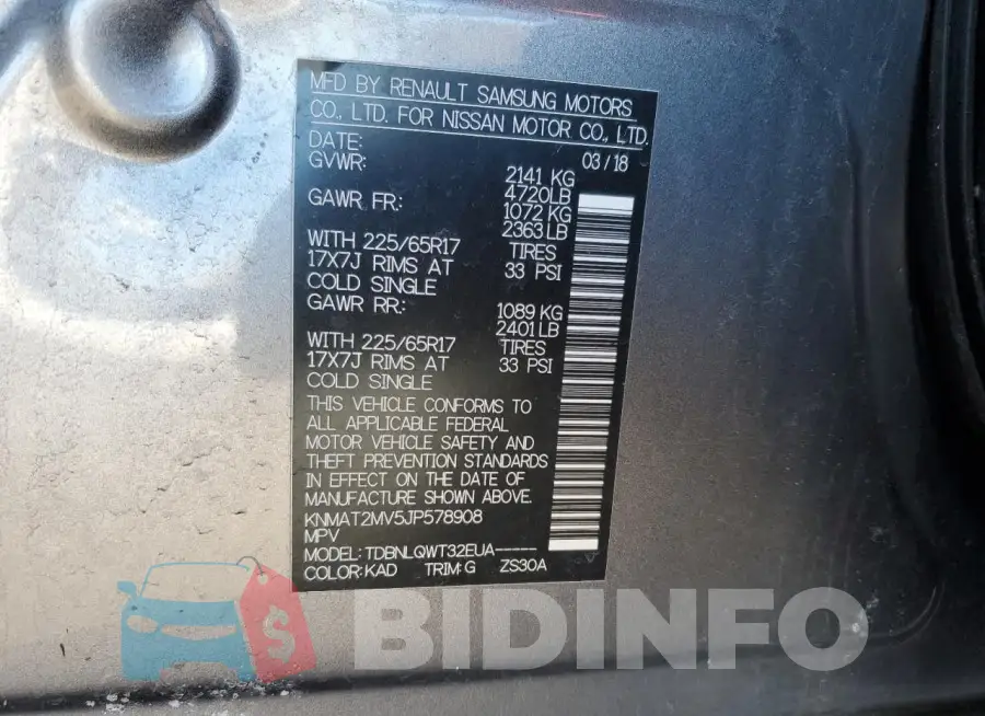 KNMAT2MV5JP578908 Photo# 13