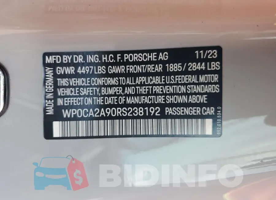WP0CA2A90RS238192 Photo# 13