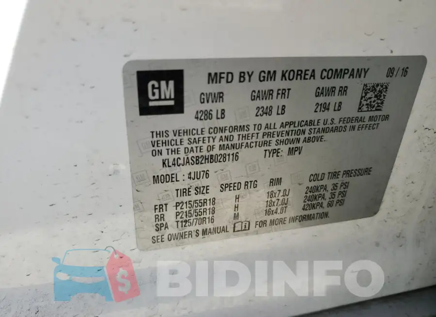 KL4CJASB2HB028116 Photo# 14