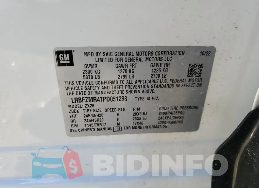 LRBFZMR47PD051283 Photo# 13