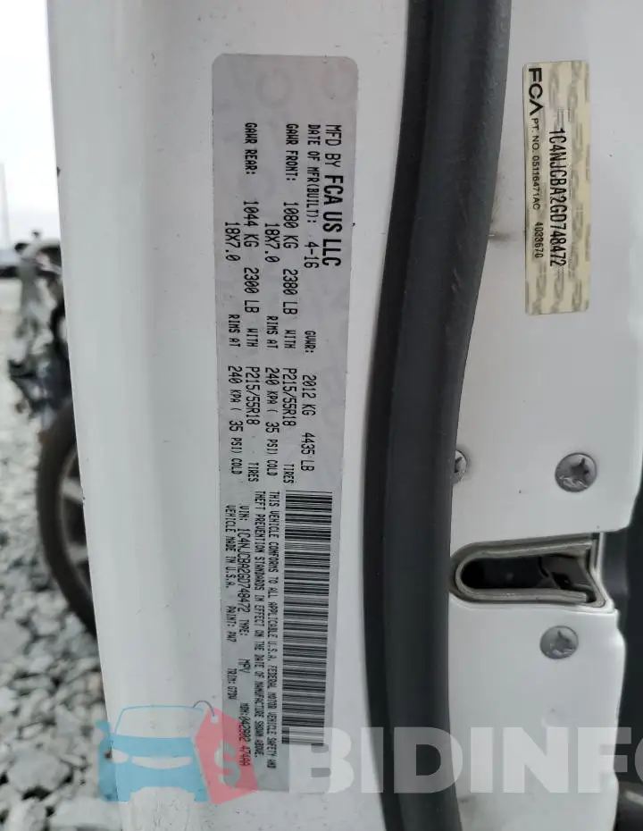 1C4NJCBA2GD748472 Photo# 14