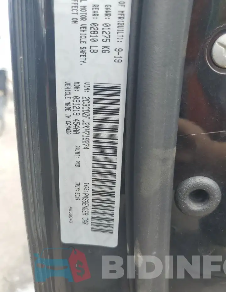 2C3CDZFJ2KH719274 Photo# 13