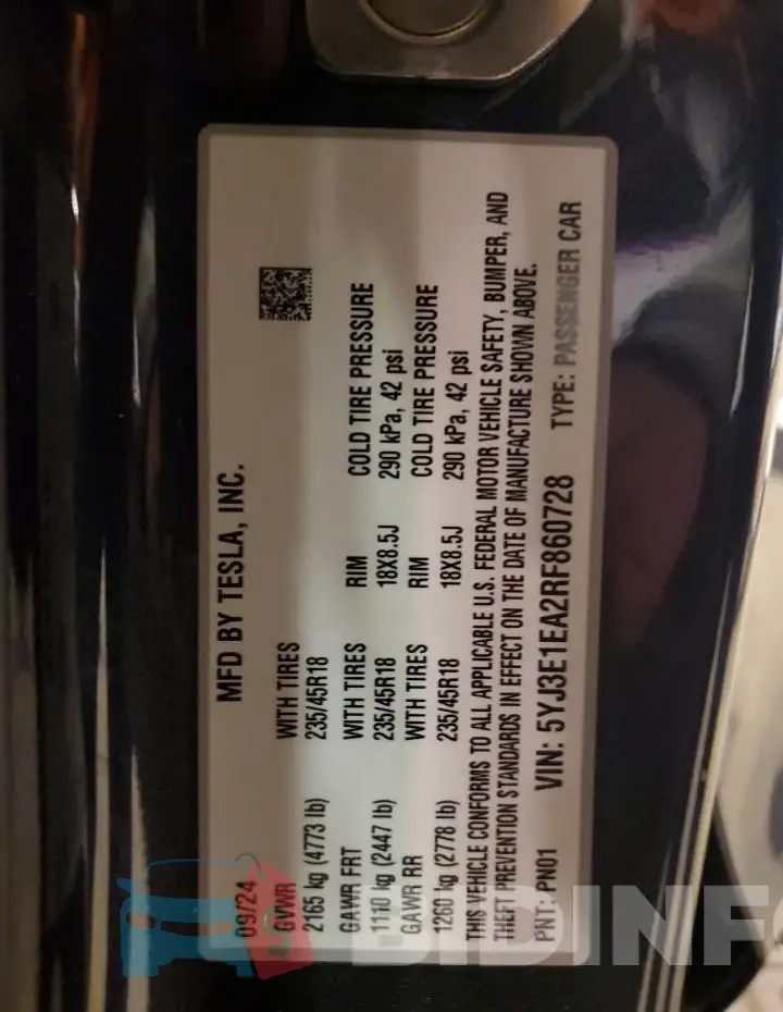 5YJ3E1EA2RF860728 Photo# 12