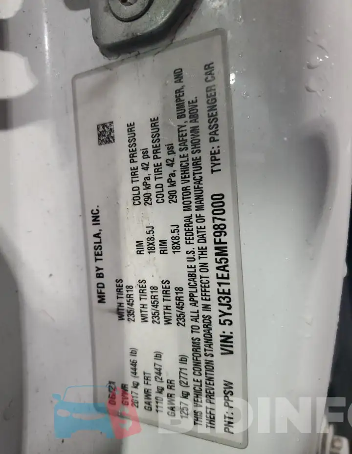 5YJ3E1EA5MF987000 Photo# 12