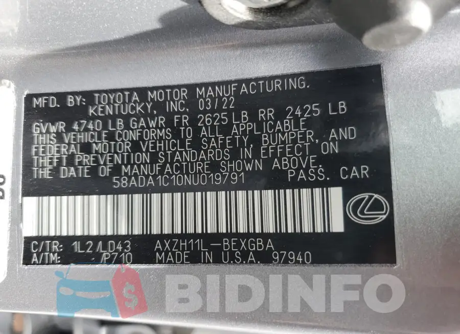 58ADA1C10NU019791 Photo# 12