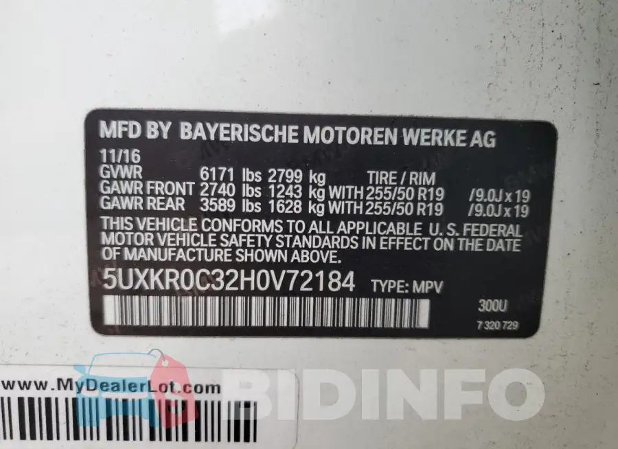 5UXKR0C32H0V72184 Photo# 13