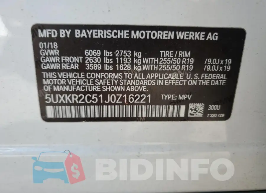 5UXKR2C51J0Z16221 Photo# 13
