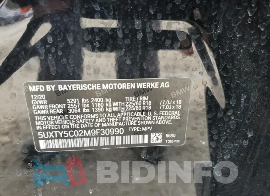 5UXTY5C02M9F30990 Photo# 14