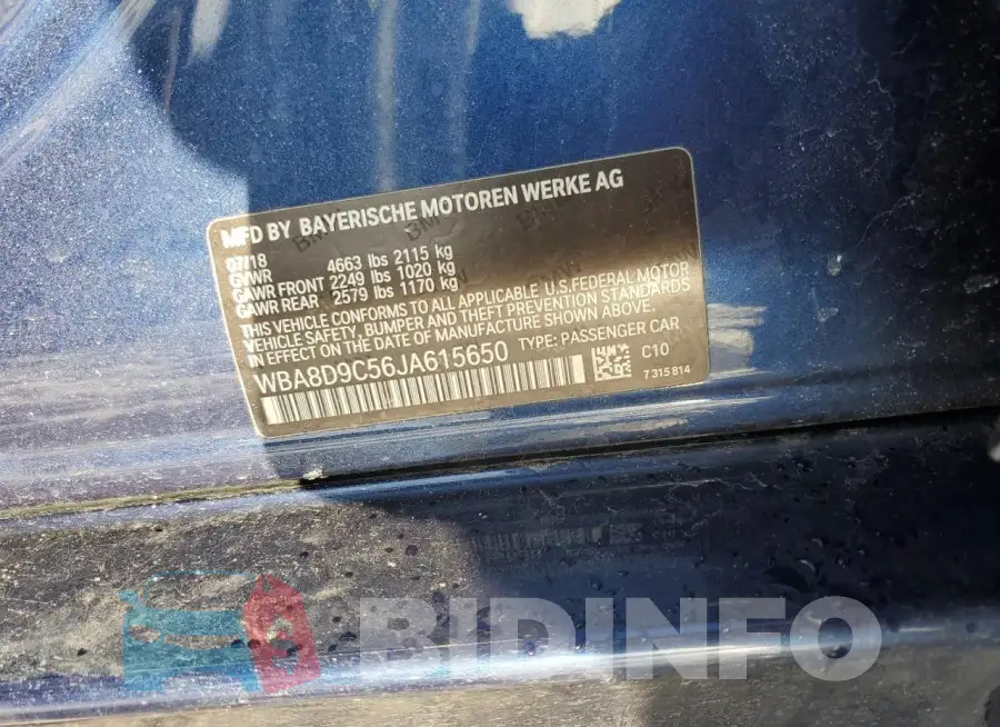 WBA8D9C56JA615650 Photo# 12