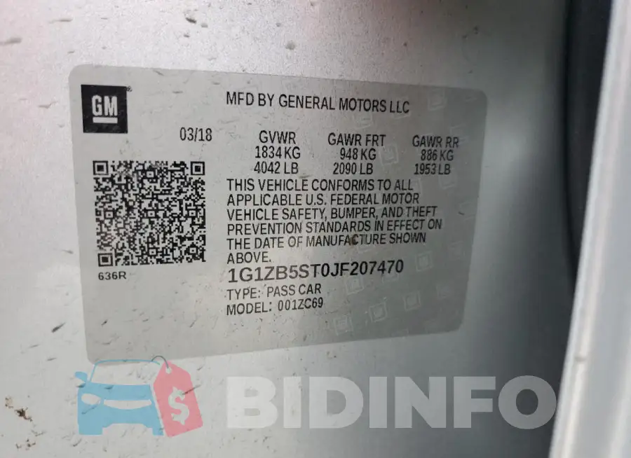 1G1ZB5ST0JF207470 Photo# 13